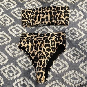 High waisted bikini cheetah